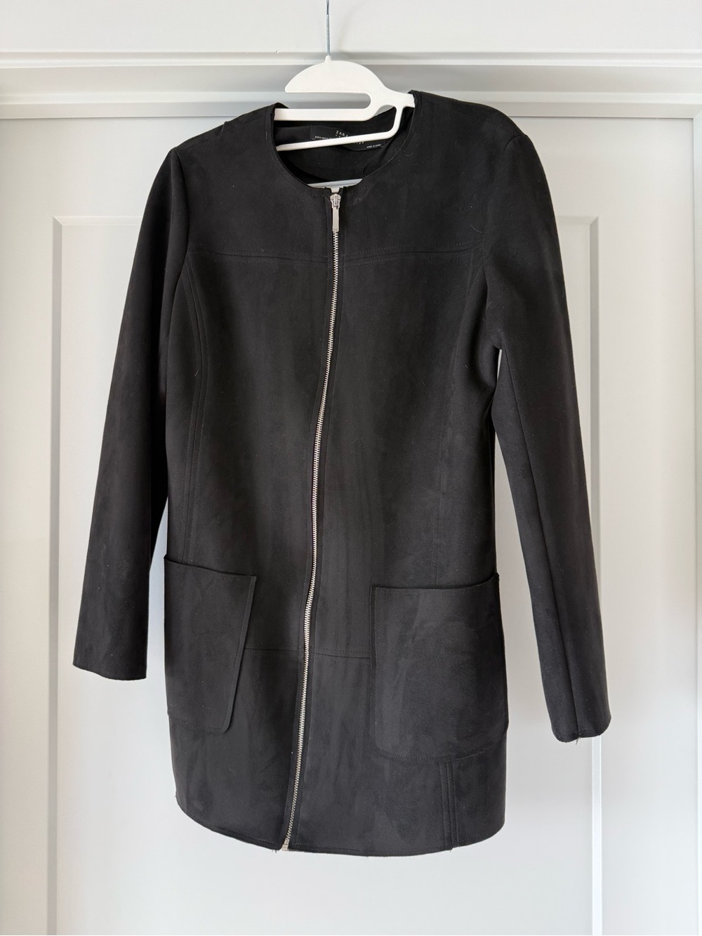 Zara black faux suede jacket